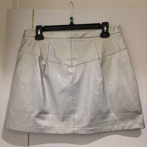 Silver Leather like Skirt